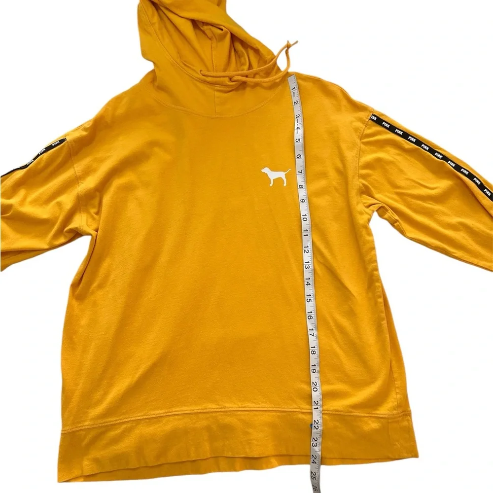 Victoria's Secret Pink Hoodie Varsity Tee Shirt in Golden SZ M | Yellow VS Pink - Picture 6 of 12